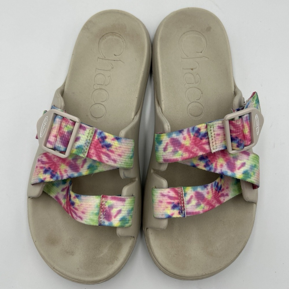 Chaco‎ Chillos Sandals Slides Womens Rainbow Tie Dye Shoes Size 8